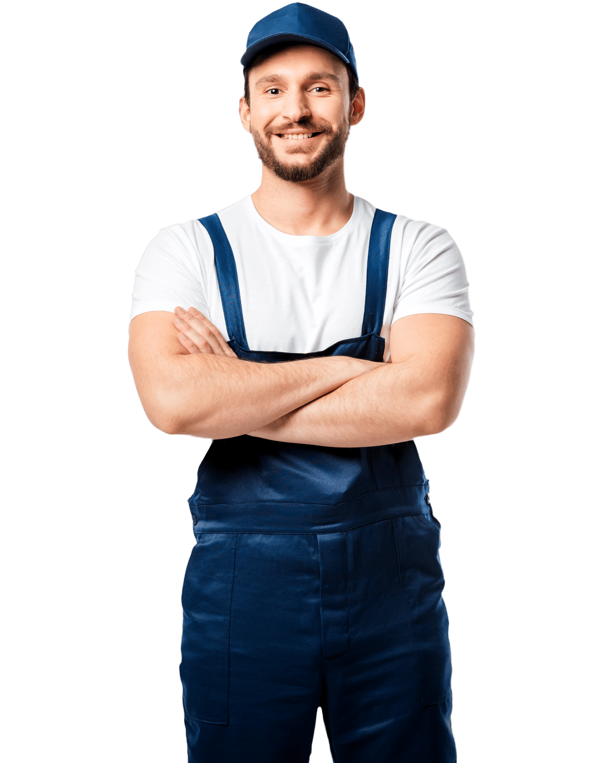 Friendly plumber facing the camera